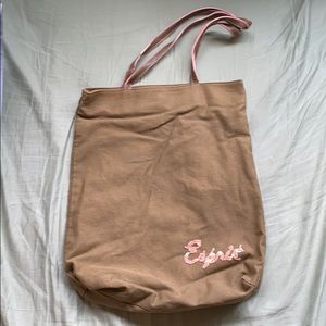 👜Esprit olive green logo cotton tote!